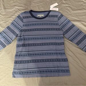 American Eagle Size Medium Blue Print
Waffle Knit Long Sleeve Thermal - Large